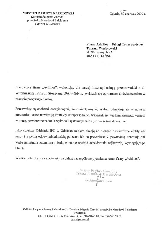 Referencje - Instytut